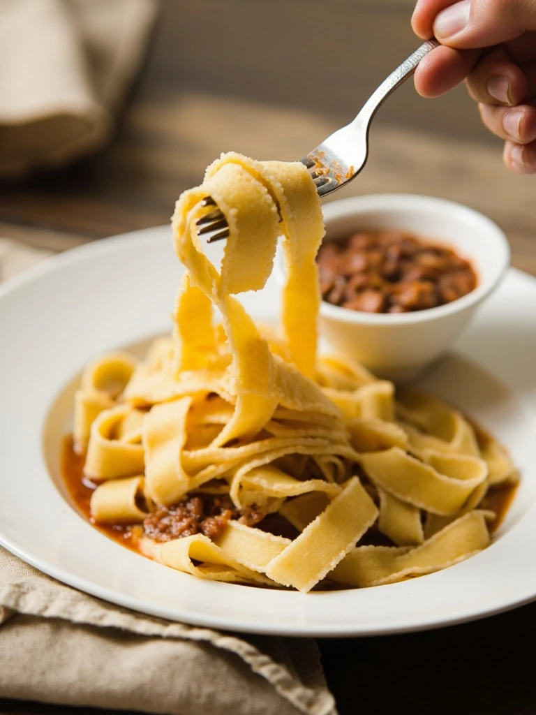 Handmade tagliatelle with slow-braised ragù bianco